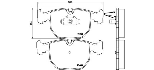 Brembo P 06 048 Brake Pad Set for BMW â€“ Directional Pads, Wear Indicator Ready, Teves Calipers | E39 5 Series, E38 7 Series, E53 X5, E83 X3, E39 M5, Alpina B10 | OE-Quality Replacement
