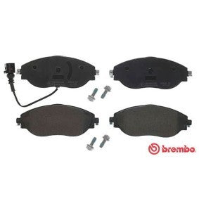 Brembo P 85 144 Directional Brake Pad Set with Brake Caliper Screws for TRW Calipers - Fits Audi A3/S3/Q3, VW Golf/GTI/R/Passat/Tiguan, Skoda Octavia/Superb, SEAT Leon, CUPRA Ateca (P-85-144)