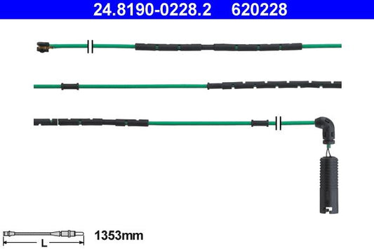 ATE 24.8190-0228.2 Brake Pad Wear Sensor 1353mm for BMW 3 Series | Brake Lining Indicator Cable/Wire Loom | OEM Quality Replacement Brake Warning Light Sensor | Front/Rear | 24 8190 0228 2