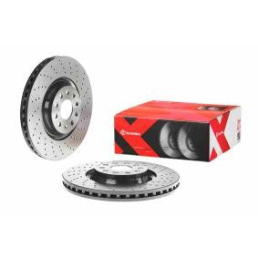 Brembo Xtra 09.C306.1X Cross-Drilled/Perforated Vented/Ventilated High-Carbon Coated Brake Disc Rotor 340mm x 30mm - Anti-Corrosion OE Direct Fit Replacement Performance Upgrade - Includes Mounting Bolts & Screws