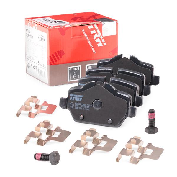 Genuine TRW GDB1612 COTEC Disc Brake Pads Set, Wear Sensor Compatible + Fitting Kit, For BMW 1 Series E81 E87 F20 (116i 118i 120i), 3 Series E90 E92 (316i 318i 320i), MINI Countryman R60 & Paceman R61 - OEM Replacement