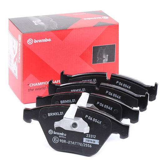 Brembo P 06 054X Brake Pads Set / Pad Kit for BMW E60 E61 E63 E64 E65 E66 (5/6/7 Series) – Teves/ATE Calipers – Wear Sensor Ready OE Replacement Disc Pads, 155x68x20mm (P06054X, P-06-054X)
