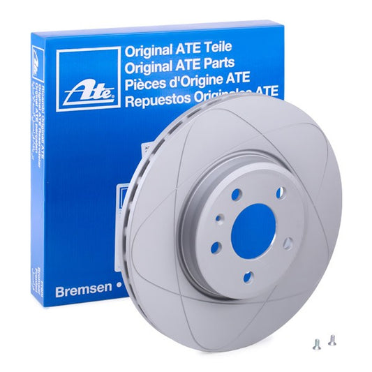ATE Brake Disc/Rotor 24.0325-0184.1 (24 0325 0184 1) – 314mm x 25mm Vented, Anti-Corrosion Coated, High Carbon Cast Iron, 5-Stud/5-Bolt – OE Replacement Performance Brake Disc – Includes Fixing Bolts & Screws