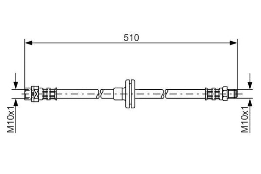 Bosch 1 987 476 056 Hydraulic Brake Line Hose for BMW X5 E53 (1999-2006), 485mm M10x1 Thread Direct-Fit Replacement