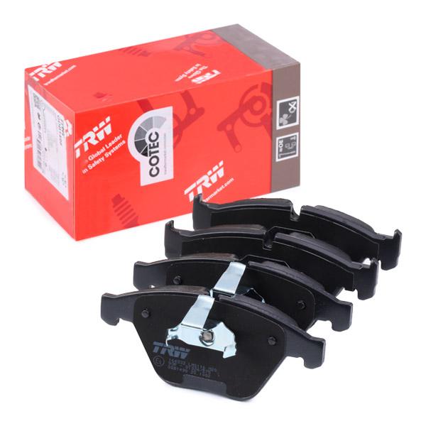 TRW COTEC GDB1498 Brake Pad Set for BMW 3 Series E90 E91 E92 E93, 5 Series E60 E61, 6 Series E63 E64, 7 Series E65 E66, X1 E84, Z4 E89 - Disc Brake Pads, Prepared for Wear Indicator