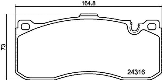 HELLA 8DB 355 014-041 (8DB-355-014-041) Brake Pad Set, Prepared for Wear Indicator Sensor, for BMW 1 Series E81 E82 E87 E88 & 3 Series E90 E91 E92 E93 with Brembo Calipers, fits MINI R56 JCW GP â€“ OE Quality