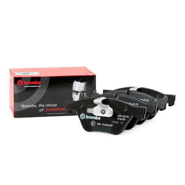 Genuine Brembo Brake Pads P06057 (P 06 057, P-06-057) for BMW 5 Series E60/E61 Touring & X1 E84 | Teves/ATE Caliper Disc Pad Kit | Wear Sensor Compatible, Anti-Squeal Shim, Piston Clip | 520d 520i 523i 525d 525i
