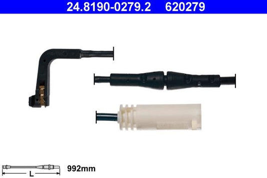 ATE 24.8190-0279.2 Brake Pad Wear Sensor Cable for BMW 5 Series E61 Touring/Estate/Wagon – Brake Lining Sensor Lead, Warning Wire, Sensor Loom – OE-Spec Direct Fit Replacement
