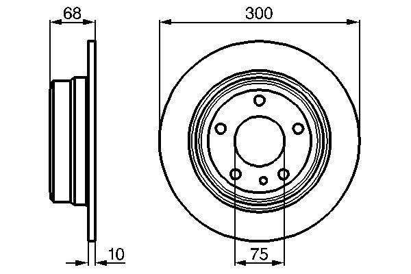 BOSCH 0 986 478 323 Brake Disc / Disc Rotor for BMW 7 Series E32 (1986-1994) - Solid High-Carbon 300mm x 9.9mm, 5-Stud - Oiled - Includes Bolts/Screws - OE Quality Replacement - 0986478323