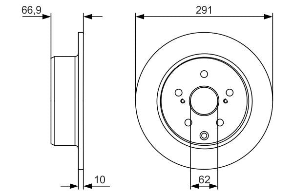 BOSCH 0 986 479 U78 Brake Disc Rotor 291mm x 10mm, Solid, 5-Hole, Oiled, OE Quality | OEM Replacement | 0986479U78