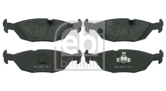 Febi Bilstein 16141 Rear Disc Brake Pads Set/Kit (Back Brake Pads) for BMW 3 Series E30, 5 Series E28, 6 Series E24 - Rear Axle, Pad Wear Sensor/Indicator Compatible, OE Spec Replacement - Fits 316 318i 320i 325i 528i 535i 628CSi 635CSi