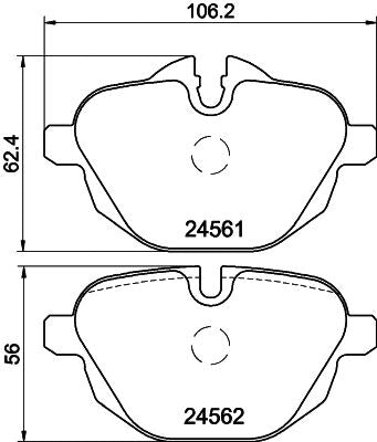 HELLA 8DB 355 013-921 Brake Pads Disc Pad Axle Set for BMW TRW Callipers - Wear Sensor Ready - With Fitting Kit/Caliper Bolts - OEM Replacement for 5 Series F10 F11 G30 G31, 6 Series G32, 7 Series G11 G12, X3 F25 G01, X4 F26 G02, Z4 E89, i8 I12 I15