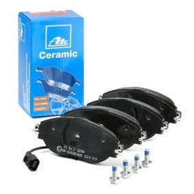 ATE Ceramic Brake Pads / Disc Pad Kit 13.0470-2764.2 13047027642 - Low Dust/Dustless Quiet Stop - With Wear Sensor Lead & Caliper Bolts - OE/OEM Spec - Fits Lucas TRW Calipers
