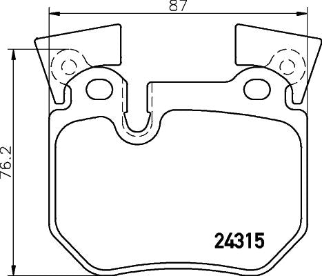 HELLA 8DB 355 012-551 Brake Pad Set for BMW 1 Series (E82/E88) 123d, 135i 2007-2013 - Brembo Calipers - Wear Indicator Ready - With Counterweights - OE-Quality Replacement