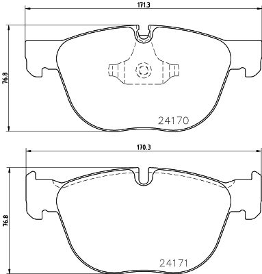 Hella 8DB355012-541 Disc Brake Pads Set for BMW X5 E70 F15 & X6 E71 F16 (ATE/Teves Calipers) – Wear Indicator/Sensor Ready OEM-Equivalent Replacement Brake Linings Kit for BMW X Series xDrive SUV