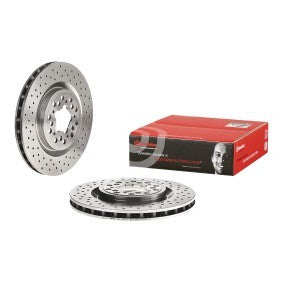 Brembo 09.7267.50 Brake Disc/Rotor 330mm for Ferrari 360 Modena - Drilled & Vented High-Carbon 5-Hole