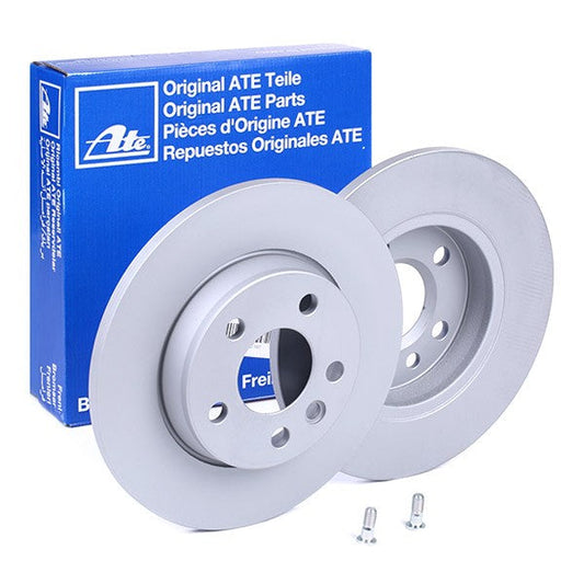 ATE 24.0112-0138.1 Brake Disc / Rotor for VW Volkswagen Transporter T-Series Van - Solid Plain (Non-Vented), Anti-Rust Coated - 280mm x 12mm, 5-Stud (5-Hole) - OEM Spec OE-Quality Direct-Fit Replacement - Fixing Bolts/Screws Included - 24011201381