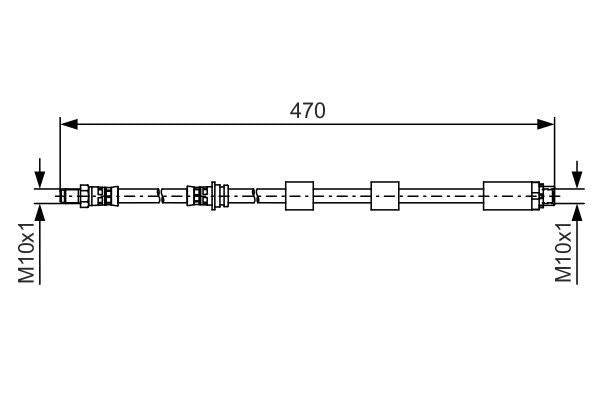 Bosch 1 987 481 481 Brake Hose 445mm for BMW 3 Series - Flexible Brake Pipe, Rubber Flexi Hose, Hydraulic Brake Line/Caliper Hose Front/Rear - OE-Spec Direct Fit Replacement - Also known as 1987481481, 1-987-481-481, 1987 481 481