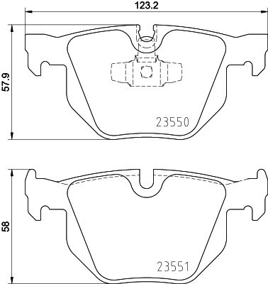 Hella 8DB 355 011-801 / 8DB-355-011-801 Brake Pad Set for BMW 3 Series E90 E91 E92 E93 & X1 E84, Teves Calipers, Prepared for Wear Indicator Sensor (320d 325i 330i 335i 330d 335d)