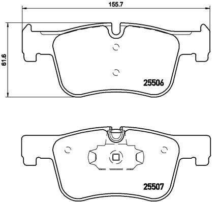 Brembo P 06 070X (P-06-070X) Brake Pad Set for BMW 1 3 4 Series (F20 F21 F30 F31 F34 F32 F33 F36 G20 G21) Teves Calipers, Wear Indicator Ready