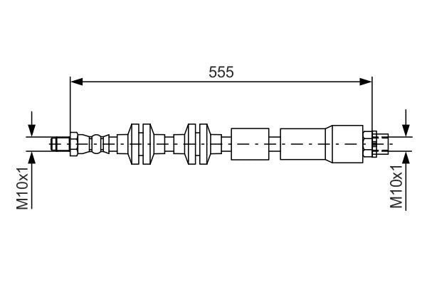 BOSCH Brake Hose 1 987 481 569 (1987481569) 555mm for BMW X1 E84 (2009-2015) - OEM Hydraulic Brake Hose/Flexi Line, Rubber Brake Line/Pipe, Chassis-to-Caliper Hose Replacement