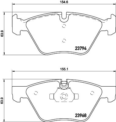 Hella 8DB 355 011-321 Brake Pad Set - Wear Sensor Ready - Fits BMW 3 Series E90/E91/E92/E93, X1 E84, Z4 E89 (Teves Calipers)