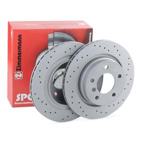 Zimmermann Coat Z Sport Drilled & Vented High-Carbon Brake Disc Rotor 150.1289.52 for BMW 3 Series 294mm x 19mm | Perforated, Anti-Corrosion Coated Performance OE Replacement Upgrade