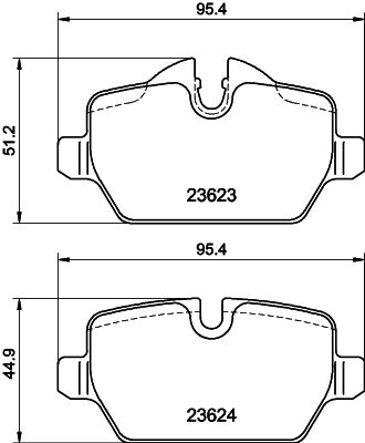 HELLA 8DB 355 011-271 Brake Pad Set for BMW 1 Series E81/E82/E87 & 3 Series E90/E92 â€“ Lucas Calipers â€“ Prepared for Wear Indicator â€“ Includes Caliper Screws & Accessories