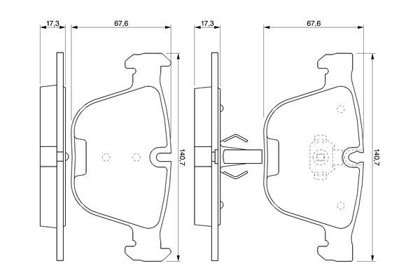 Bosch BP411 Disc Brake Pads 0986424698 (0 986 424 698) - ATE Caliper OEM Replacement Pad Set/Kit - BMW 5 Series E60, 7 Series E65/E66, X5 E70, Alpina B7, Rolls-Royce Phantom - OE Quality Low-Metallic, Fitting Manual Included