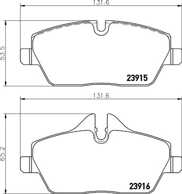HELLA 8DB 355 011-261 Disc Brake Pad Kit for BMW 1 Series E81 E82 E87 E88, 2 Series F45 & MINI R55 R56 R57 R58 R59 F54 F55 F56 F57 | TRW/Lucas Calipers | Wear Sensor Slot | With Bolts/Fitting Kit | OE-Spec Replacement Pads
