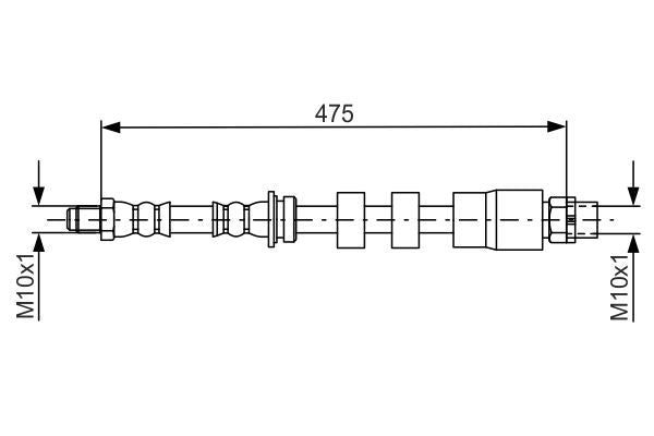 Bosch Brake Hose Flexi Line 475mm (475 mm) for BMW X1 E84 2009-2015 | Hydraulic Rubber Brake Pipe/Caliper Hose | OE-Spec Replacement Flexible Hose | Part 1 987 481 678 / 1987481678