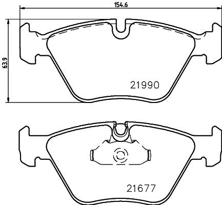 HELLA 8DB 355 010-711 Brake Pad Set for BMW 5 Series E39 | Teves Calipers | Prepared for Wear Indicator | OEM Replacement Pads
