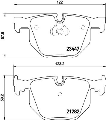 HELLA Brake Pad Set 8DB 355 009-331 / 8DB-355-009-331 for BMW 7 Series E65 E66 E67 (730d 730i 735i) â€“ Teves Calipers, Wear Indicator Sensor Ready, OE-Quality