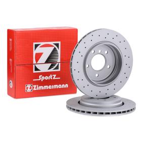 Zimmermann Coat Z Sport Brake Disc/Rotor 150.1295.52 for BMW 3 Series Front – 320mm x 22mm, High-Carbon, Cross-Drilled (Perforated), Vented, Anti-Corrosion Coated, Performance Upgrade
