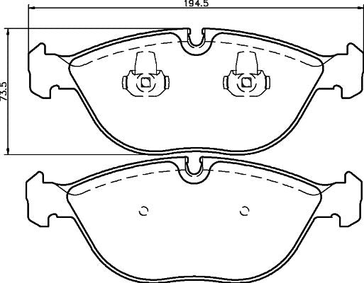 Hella 8DB 355 008-261 Brake Pad Set, Wear Indicator Ready, Teves Calipers - Fits Audi TT 3.2 Quattro, VW Golf R32 Mk4, Mercedes E55 AMG, BMW 750i E38, Bentley Arnage, Rolls-Royce Silver Seraph