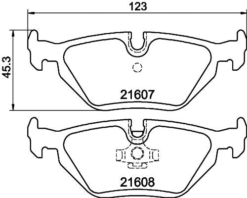 HELLA 8DB 355 007-511 Brake Pad Set â€“ Wear Sensor Ready â€“ ATE/Teves Calipers â€“ Fits BMW E36 3 Series (316i 318i 320i 323i 325i 328i), Z3, Z1, Wiesmann MF3