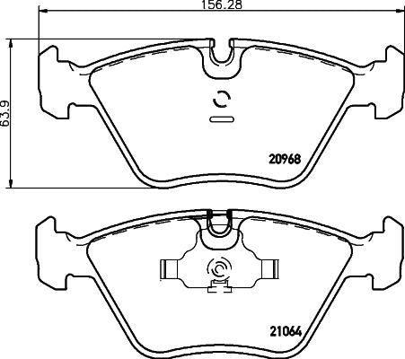 HELLA 8DB 355 007-411 Brake Pad Set - Prepared for Wear Indicator - Teves Calipers - Fits BMW E34 5 Series, E32 7 Series, E36 M3 3.2, Z3 M 3.2