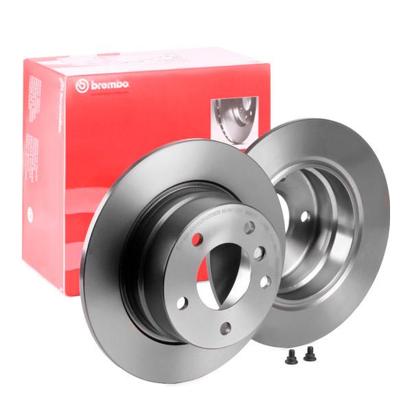 Brembo 08.9859.81 Coated High-Carbon Brake Disc / Rotor 280mm for BMW Z4 E85 Roadster Convertible - Solid Plain 280x10 OE-Spec Anti-Corrosion/Anti-Rust Replacement, Direct Fit - Includes Bolts & Screws 08985981