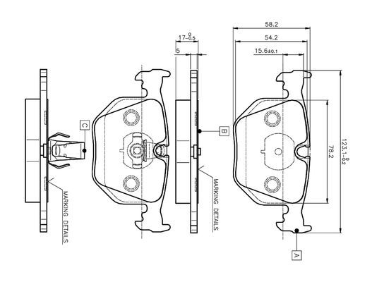Bosch 0986TB2204 (0 986 TB2 204) Brake Pad Set with Accessories, without Wear Sensor - OE Quality for BMW E46 325i 330i M3, E39 M5, X5 E53, X3 E83, Z4 M, Range Rover L322