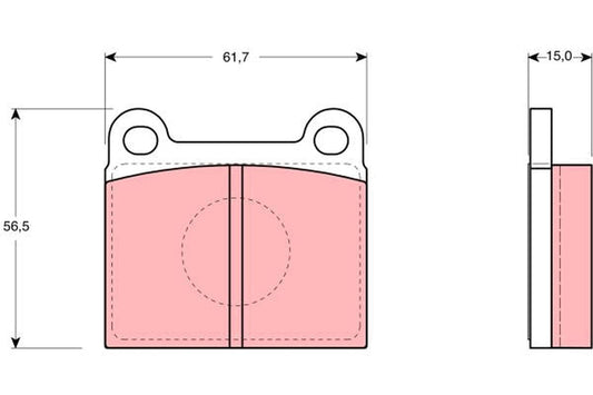 TRW GDB910 Disc Brake Pad Set Without Wear Sensor (Not Prepared for Wear Indicator) | Classic Fit for Alfa Romeo, Audi 100, BMW 1500/2000, Ford Taunus, Maserati Biturbo