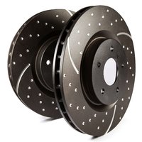 EBC USR1998 Front Slotted Brake Discs (Pair) - BMW 2 Series F45/F46 Active/Gran Tourer 216i 218i & MINI F54 Clubman F55/F56 Hatch F57 Convertible - TRW Calipers Only - Thermic Black Coated