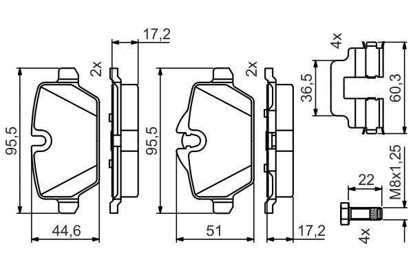 Bosch 0 986 495 477 Brake Pad Set BP2109 - Disc Brake Pads Kit for BMW 1 Series E81/E87 & 3 Series E90/E92 - OE Spec Replacement - Fits 116i 116d 118i 118d 120i 316i 316d 318i 318d 320i - 0986495477