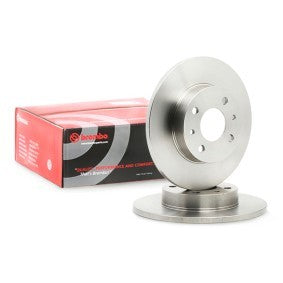 Brembo 08.5085.14 (08508514) Plain Solid Brake Disc Rotor 240mm x 11mm, 4-Stud 4-Hole, Non Vented, OE/OEM Spec Direct Fit, Single Disc with Fixing Bolts & Screws – Genuine Replacement
