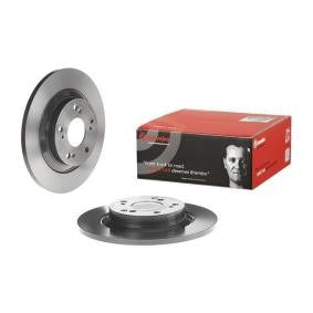 Genuine Brembo 08.9092.11 Rear Brake Disc/Rotor for Honda S2000 (S2K) AP1 AP2 1999-2009 - 282mm Solid Plain, Anti-Rust Coated, 5-Stud - OE/OEM Direct-Fit Replacement - Includes Bolts/Screws - 08909211
