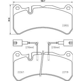 Genuine Brembo P 23 186 Brake Pad Set (P23-186 / P23 186 / P23186) with Anti-Squeal Shims | Alfa Romeo Giulia Quadrifoglio 2.9 (952) & Stelvio Quadrifoglio 2.9 Q4 (949) | OE Replacement Disc