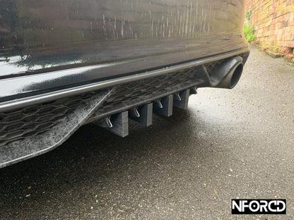 Ford Fiesta Mk8 ST-Line Rear Diffuser Fins – Rear Bumper Aero Blades/Canards/Valance Vanes, Stick-On Styling Kit, Set of 4 (2018-2023)