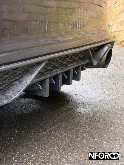 Ford Fiesta Mk8 ST-Line Rear Diffuser Fins – Rear Bumper Aero Blades/Canards/Valance Vanes, Stick-On Styling Kit, Set of 4 (2018-2023)