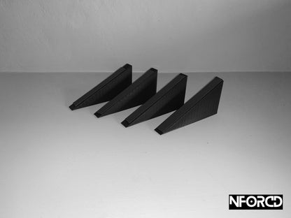 Ford Fiesta Mk8 ST-Line Rear Diffuser Fins – Rear Bumper Aero Blades/Canards/Valance Vanes, Stick-On Styling Kit, Set of 4 (2018-2023)
