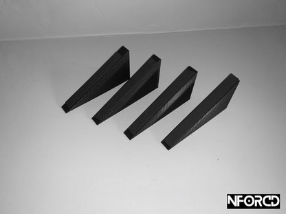 Ford Fiesta Mk8 ST-Line Rear Diffuser Fins – Rear Bumper Aero Blades/Canards/Valance Vanes, Stick-On Styling Kit, Set of 4 (2018-2023)