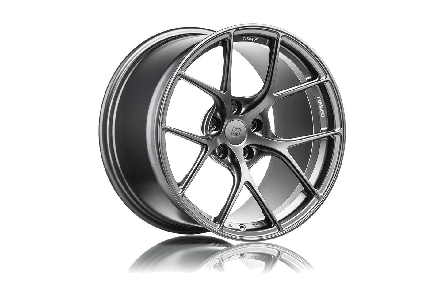Titan 7 T-S5 Forged Monoblock Wheels - Split 5 Spoke Lightweight Alloy Rims, Deep Concave, BBK/Big Brake Clearance, Track Day/Motorsport Ready, JWL Tested - Satin Titanium, Machine Black, Techna Bronze, Wicked Black - UK Stock